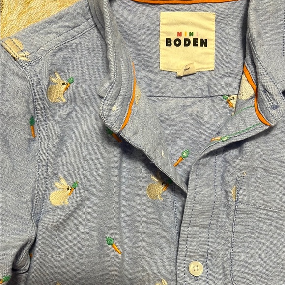 Boden Light Blue Shirt with Rabbit Motif - Picture 2 of 3